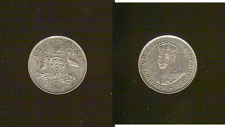 Australian 3 pence 1924 AU